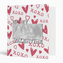 Add your Photo Be My Valentine Cut Out Frame - XOX 3 Ring Binder