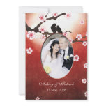 Add Your Photo Cherry Blossom Sakura Love Birds We Custom Invitation