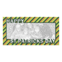 ADD YOUR PHOTO St Pats Cut Out Frame - Stripes Personalized Photo Card