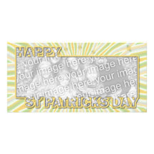 ADD YOUR PHOTO St Pats Day - Burst Personalized Photo Card