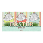 ADD YOUR PHOTOS Three Easter Egg Photo Card
