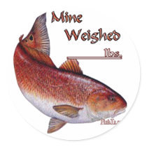 Add your weight-Redfish Round Sticker