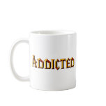Addicted (WoW font) mugs