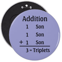 Addition - Triplet Sons Pinback Buttons