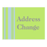 Address Change yellow grey blue stripes Postcard