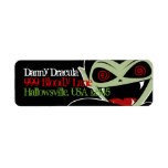 Address Label Dracula Vampire Black Halloween Fun
