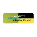 Address Label Midnight Black, Bright Yellow, Green