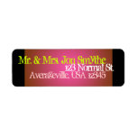 Address Label Monogrammed Hot Pink Black Solids