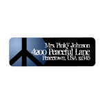 Address Label Peace Sign, Blue, Black, Customize