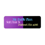 Address Label Plum Purple, Midnight Black, Cyan