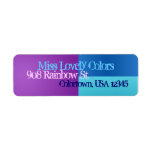 Address Label Purple, Royal Blue, Cyan Sky Blue