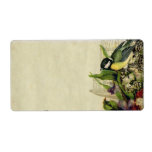 Address Label Yellow Song Bird Cage Floral