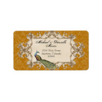 Address Labels - Gold Vintage Peacock & Etchings