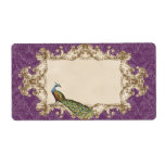 Address Labels - Purple Vintage Peacock & Etchings