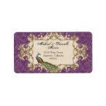 Address Labels - Purple Vintage Peacock & Etchings
