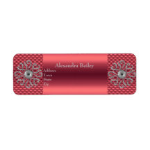 Address Labels Return Pink and Silver Jewel