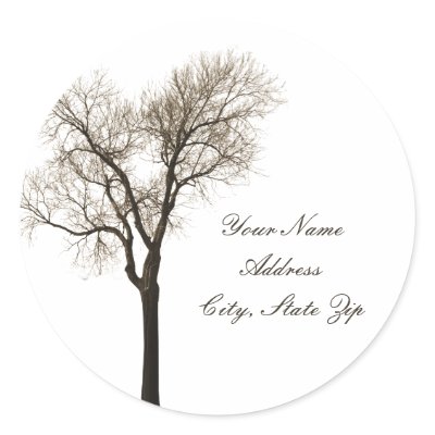 Address Sticker - Bare Tree Silhouette by AJsGraphics