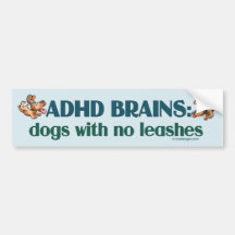 ADHD BRAINS BUMPER STICKERS