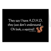 ADHD Squirrel Humour Greeting Card