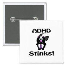 ADHD  Stinks Skunk Awareness Design Pins