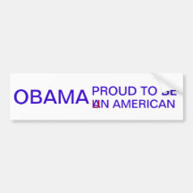 Adhésif pour pare-chocs d'OBAMA (fier d'être Améri Adhésif Pour Voiture