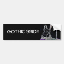 Adhésif pour pare-chocs gothique de jeune mariée autocollants pour voiture