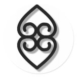 Adinkra - earth-BW Sticker