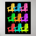 Adirondack / Muskoka Chairs Abstract  Poster Print