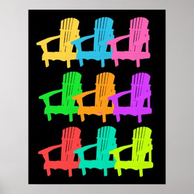 Adirondack / Muskoka Chairs Abstract  Poster Print by jamiecreates1