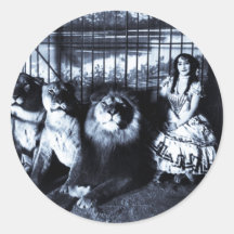 Adjie and the Lions 1899 Round Sticker