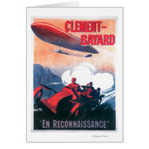 Adjudant Vincenot WWI Airship Promotional Poster Greeting Cards