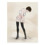 Adjusting Stockings Postcard