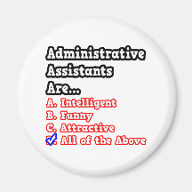 Administrative Assistant Quiz...Joke Fridge Magnets