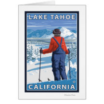 Admirer de skieur - le lac Tahoe, la Californie Carte De Vœux