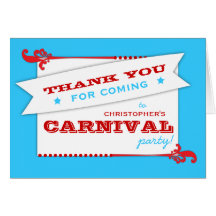 Admit One Carnival Birthday Thank You Cards