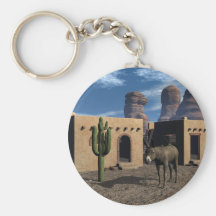 Adobe Dwellings and Burro Keychains