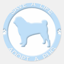 Adopt a Pug Stickers