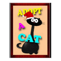 Adoptez un chat carte postale