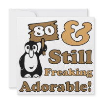 Adorable 80th Birthday Custom Invite