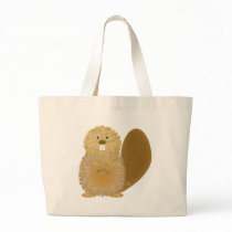 Adorable Animal Drawings: Beaver Canvas Bags