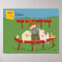 Adorable Art for Name Beginning with  letter Dalet Poster