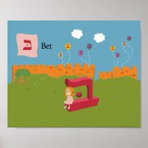 Adorable Art for Names Beginning with  letter Bet Print