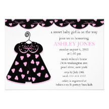 Adorable Baby Dress Baby Shower Custom Invitation