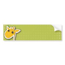 adorable baby giraffe background bumper sticker
