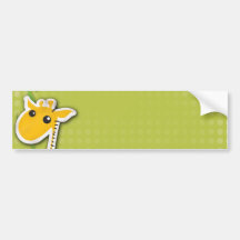 adorable baby giraffe background bumper sticker