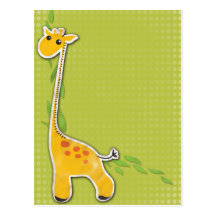 adorable baby giraffe background postcard