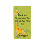 adorable baby giraffe party favour thank you label