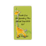 adorable baby giraffe party favour thank you label
