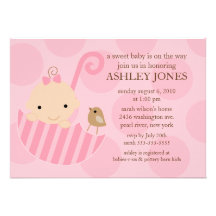 Adorable Baby Umbrella Baby Shower Invitation