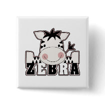 adorable baby zebra leaning with text button